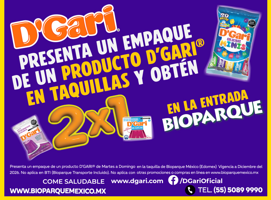 D'Gari — 2x1 en la Entrada Bioparque