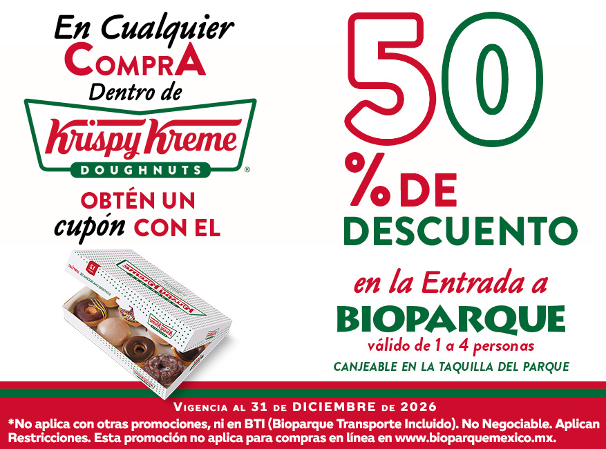 Krispy Kreme — 50% en la entrada a Bioparque
